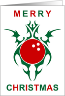 merry christmas : tribal bowling ball card