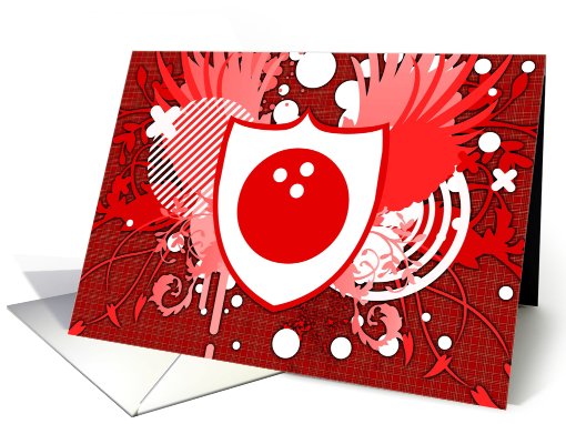 hi-fi bowling ball party invitation card (718860)