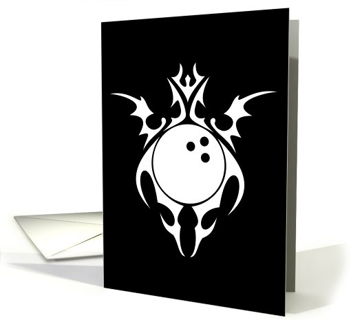 tribal bowling ball party invitation card (718883)