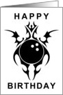 happy birthday : tribal bowling ball card