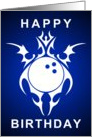 happy birthday : tribal bowling ball card