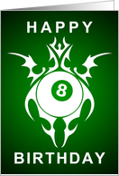happy birthday : tribal eight ball card
