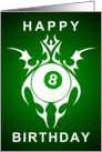 happy birthday : tribal eight ball card