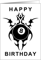 happy birthday : tribal eight ball card
