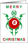 tribal eight ball merry christmas card