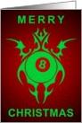 tribal eight ball merry christmas card