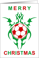 tribal soccer ball merry christmas card