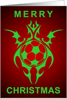 tribal soccer ball merry christmas card