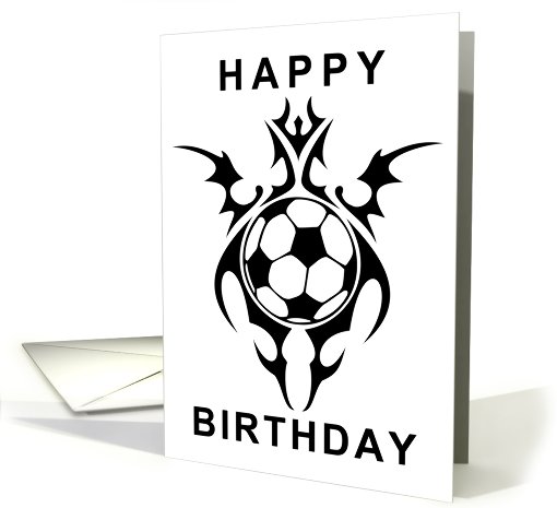 tribal soccer ball happy birthday card (718951)