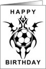 tribal soccer ball happy birthday card