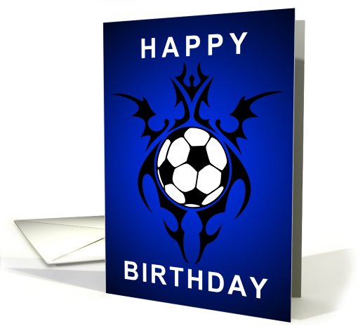 tribal soccer ball happy birthday card (718952)