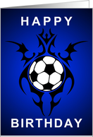tribal soccer ball happy birthday card