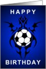 tribal soccer ball happy birthday card