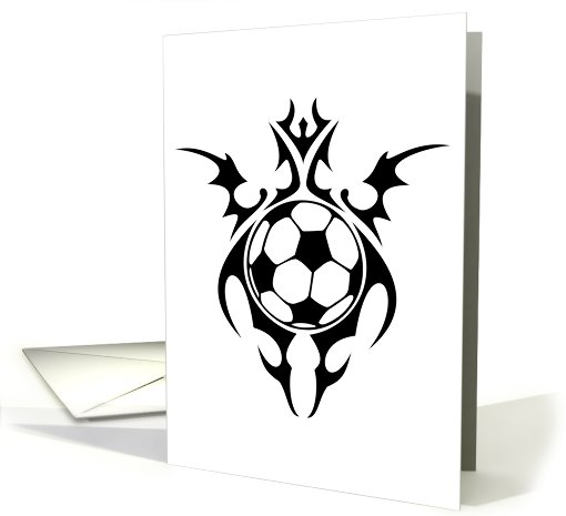 tribal soccer ball party invitation card (718954)