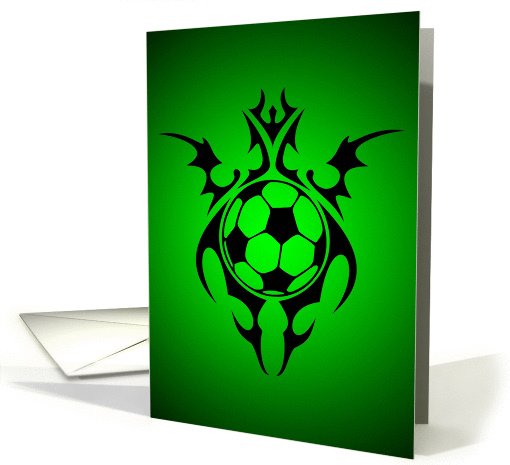 tribal soccer ball party invitation card (718961)