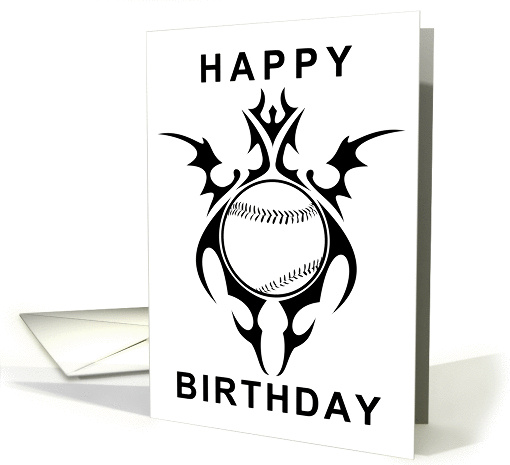 tribal baseball happy birthday card (719038)