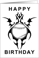 tribal baseball happy birthday card