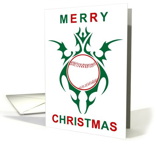 tribal baseball merry christmas card (719067)