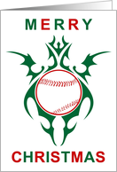 tribal baseball merry christmas card