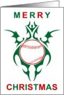 tribal baseball merry christmas card