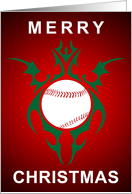 tribal baseball merry christmas card