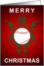 tribal baseball merry christmas card