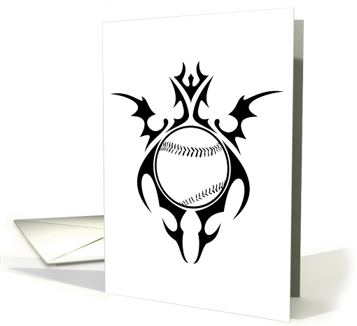 tribal baseball party invitation card (719079)