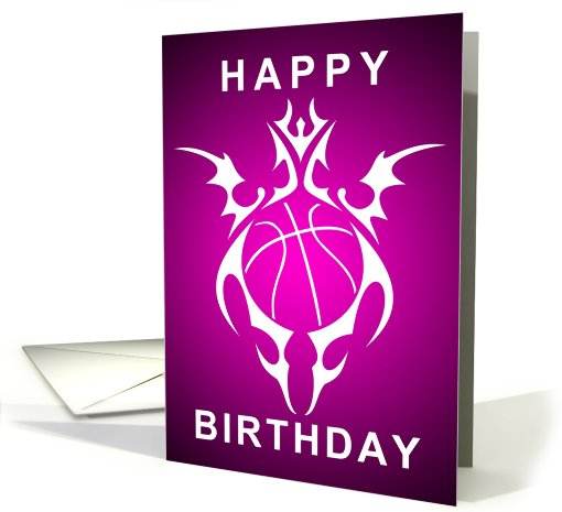 tribal basketball happy birthday card (719116)