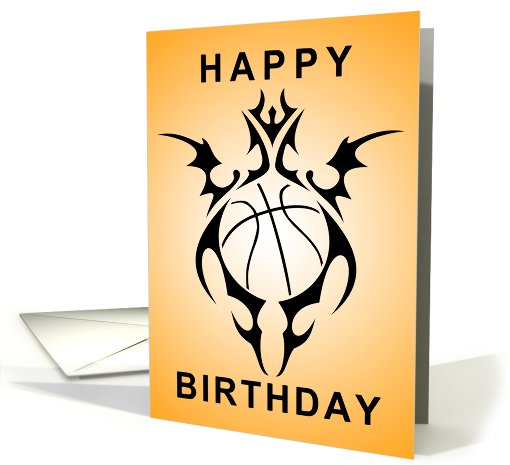 tribal basketball happy birthday card (719117)
