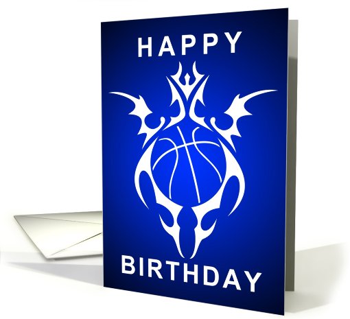 tribal basketball happy birthday card (719118)