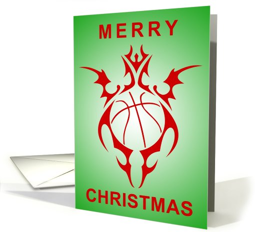 tribal basketball merry christmas card (719122)