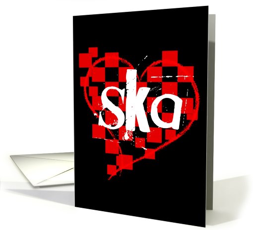 checkered ska heart card (719162)