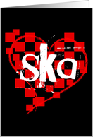 checkered ska heart card