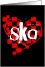 checkered ska heart card