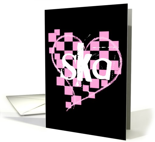 checkered ska heart card (719166)