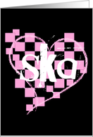 checkered ska heart card