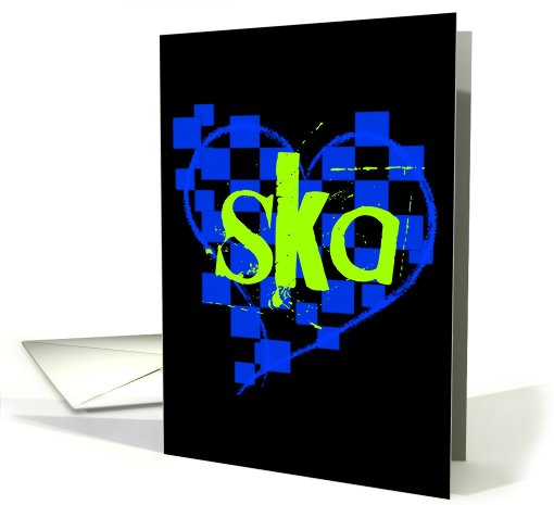checkered ska heart card (719168)
