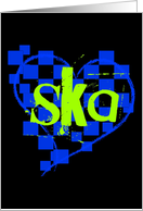 checkered ska heart card