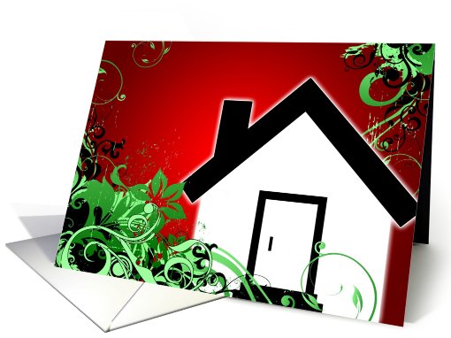 hi-fi new address christmas announcement card (719541)