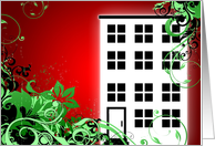 hi-fi new address christmas announcement card