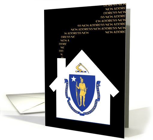 new massachusetts address (flag) card (721349)