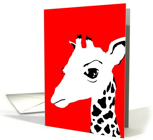 giraffe pop art card (722076)