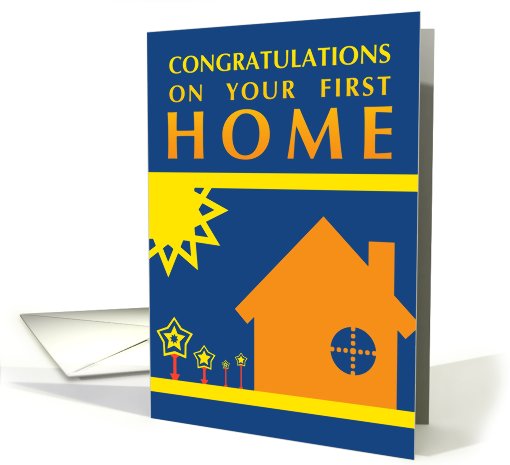 congratulations on your first home : pop art card (722103)