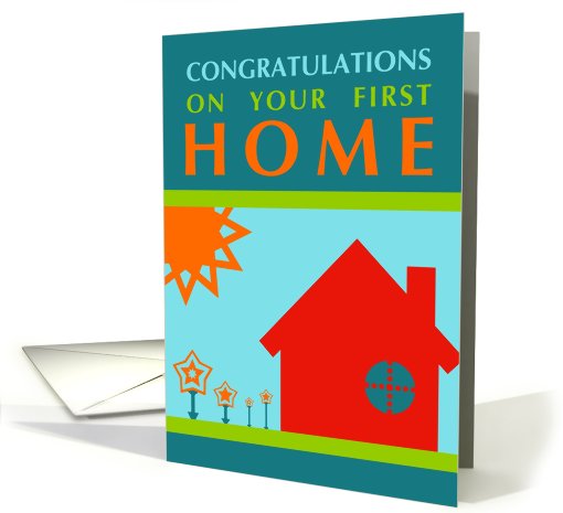 congratulations on your first home : pop art card (722104)