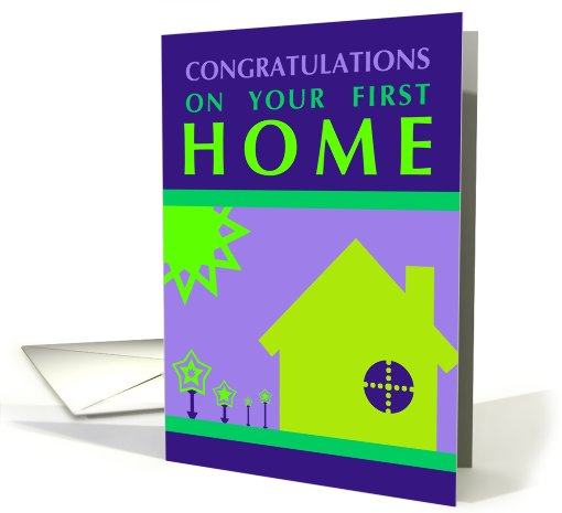 congratulations on your first home : pop art card (722105)