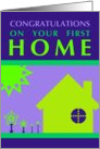 congratulations on your first home : pop art card