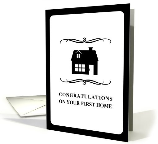 congratulations on your first home : mod house card (722848)