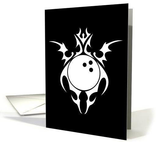 tribal bowling birthday card (728656)