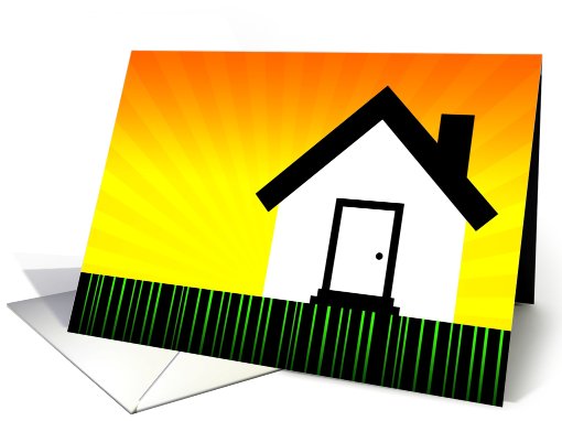 new address announcement : striped sunrise card (732754)
