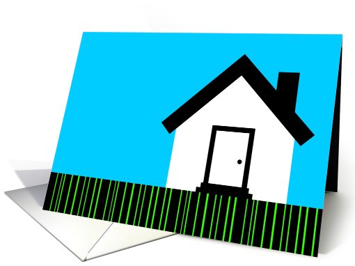 new address announcement : striped lawn card (732763)